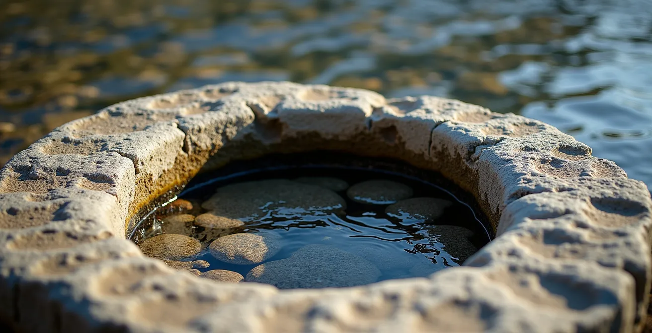 Vue en coupe schématique du méandre du Doubs autour de Besançon montrant la géologie