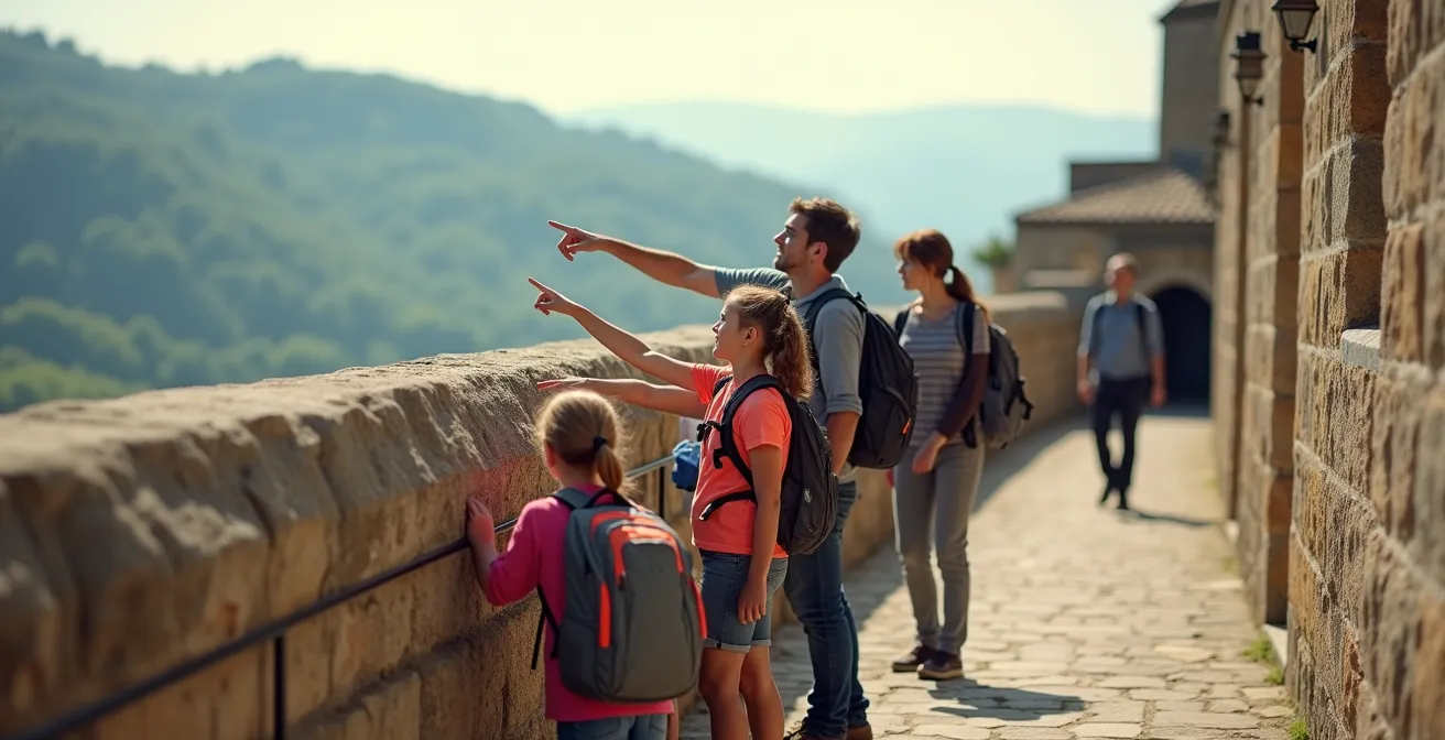 Vue sécurisée depuis les chemins de ronde aménagés de la Citadelle de Besançon